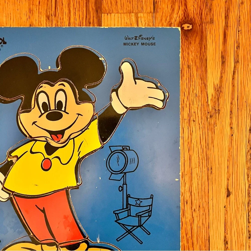Vintage PlayskoolMickey Mouse and Elephant Puzzle Set of 2